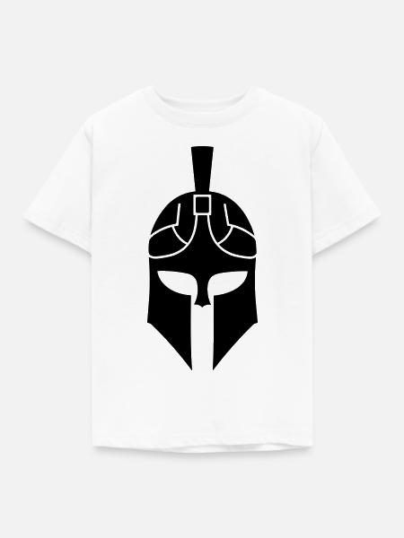 Spartanischer Helm - Kinder T-Shirt - Weiß