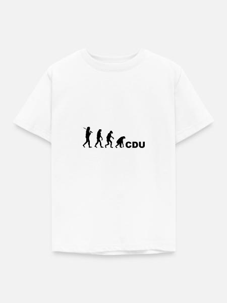 Evolution Rückwärts CDU - Kinder T-Shirt - Weiß