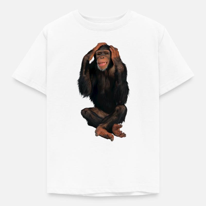 monkey - Kinder T-Shirt - Weiß