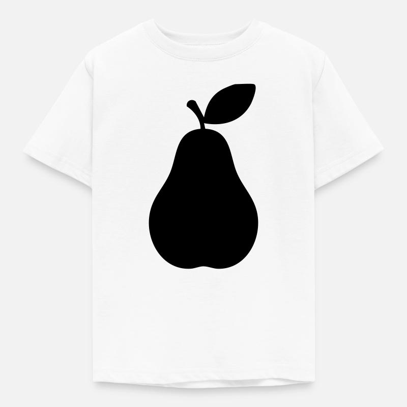 Pear Silhouette – Elegant Fruit Design - Kids' T-Shirt - white