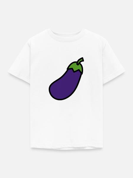 Aubergine - Kinder T-Shirt - Weiß