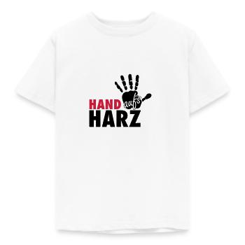 Handball: Hand aufs Harz - Kinder T-Shirt - Weiß - Vorne - AI Model Kid Male (0cm)