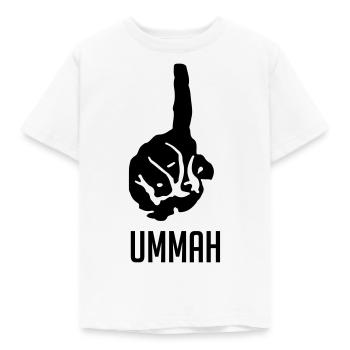 One Ummah Black - Kids' T-Shirt - white - Front - AI Model Kid Male (0cm)