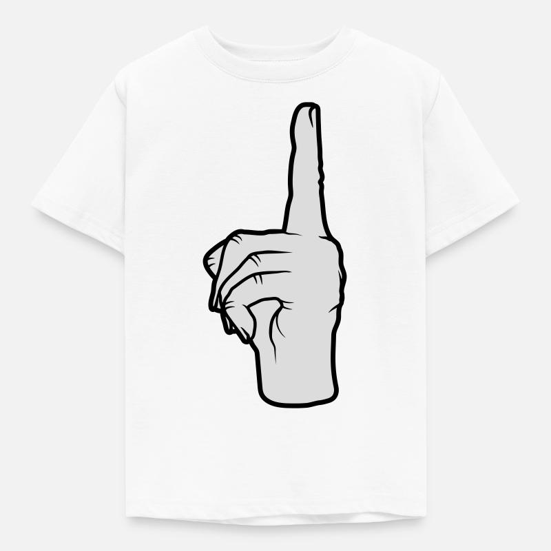 Finger points up - Kids' T-Shirt - white