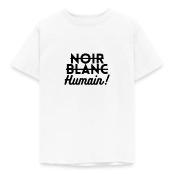noir blanc humain non au racisme - T-shirt Enfant - blanc - Devant - AI Model Kid Male (0cm)