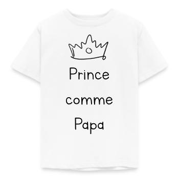 Prince comme Papa - T-shirt Enfant - blanc - Devant - AI Model Kid Male (0cm)