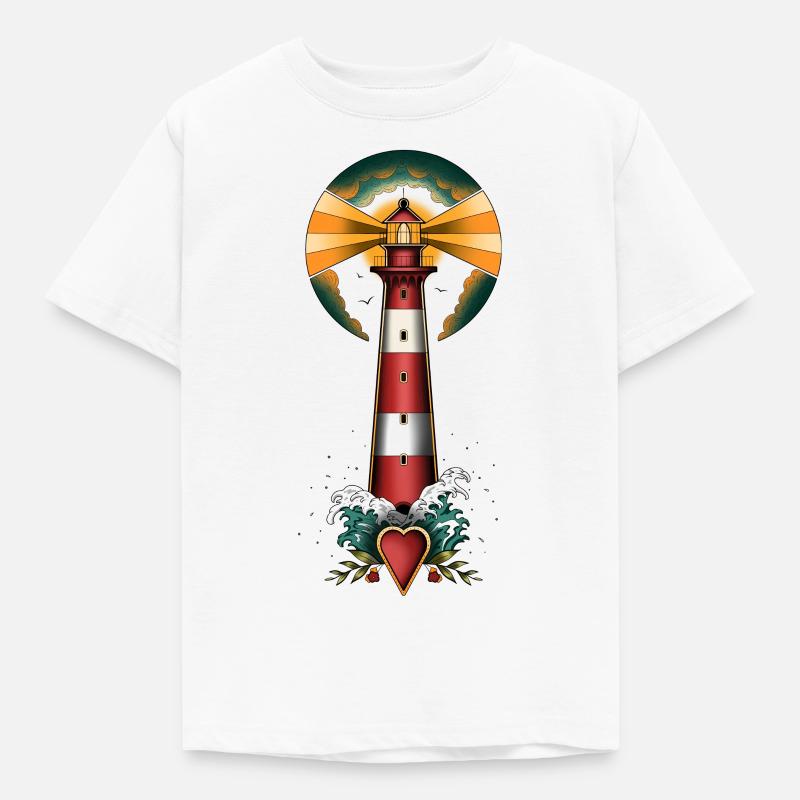 Leuchtturm - Kinder T-Shirt - Weiß