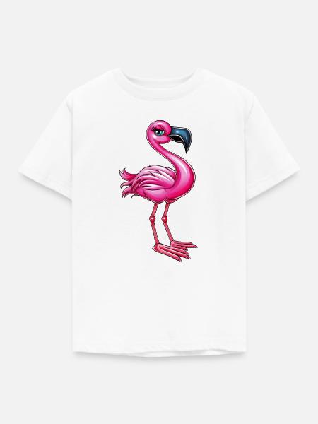 pink rosa Flamingo Vogel :) - Kinder T-Shirt - Weiß
