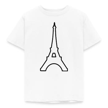 Eiffel Tower Paris minimalist landmark - Kids' T-Shirt - white - Front - AI Model Kid Male (0cm)