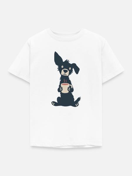 Erst Kaffee, später Walkies - Kinder T-Shirt - Weiß