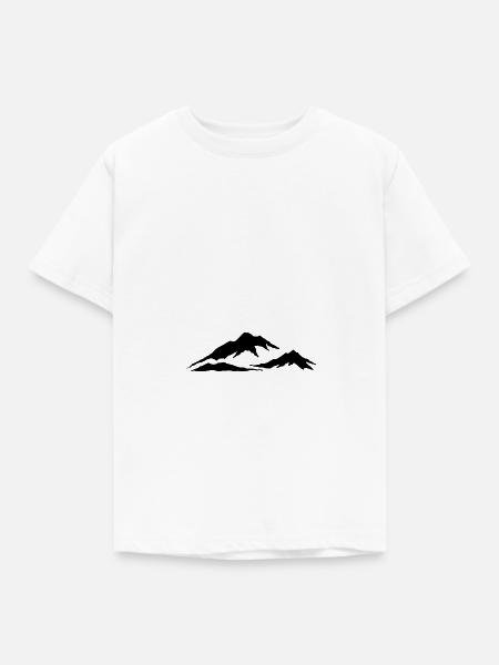 Berge Umriss - Kinder T-Shirt - Weiß