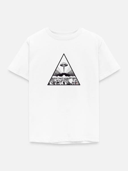 Ufo triangle - Kinder T-Shirt - Weiß