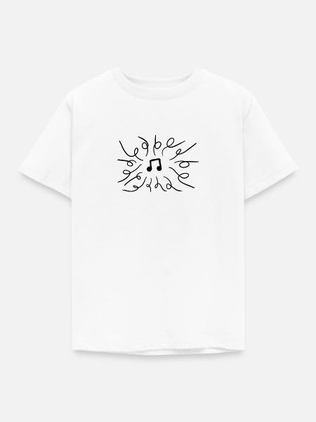 Note mit Streifen - Kinder T-Shirt - Weiß