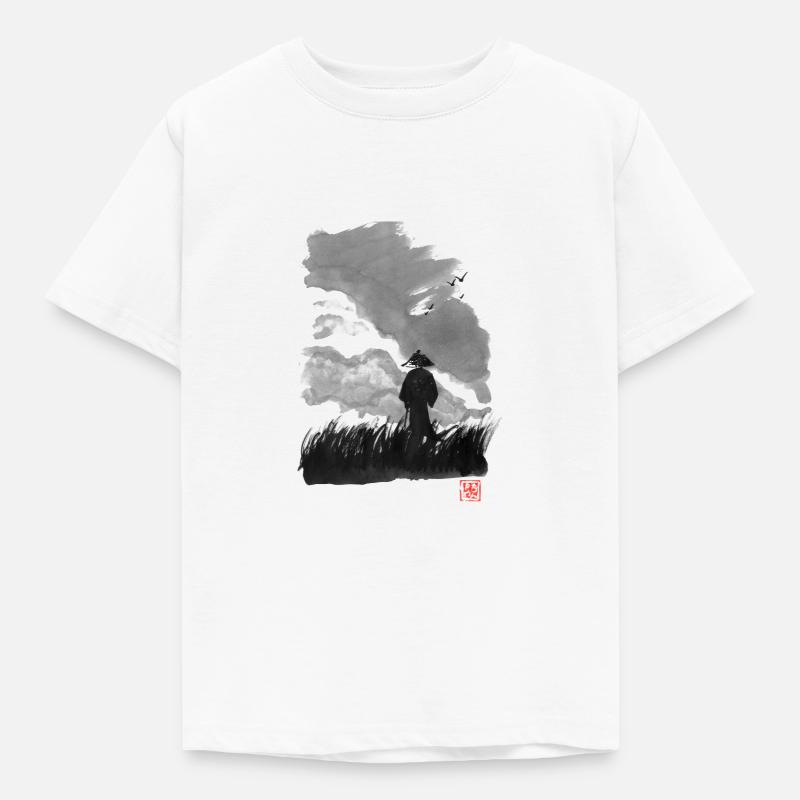 walking samurai - Kids' T-Shirt - white