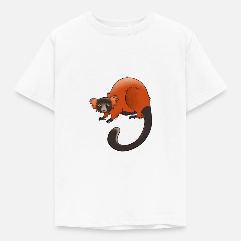 Rufous vari, Lemur oder nichts - Kinder T-Shirt - Weiß