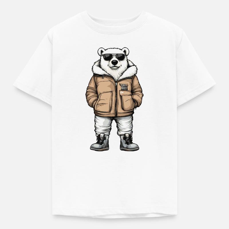 Eisbär Cool Winter - Kinder T-Shirt - Weiß