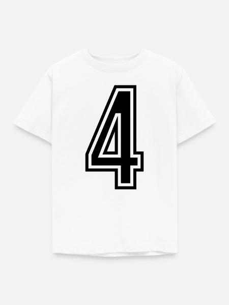 4 Zahl symbol - Kinder T-Shirt - Weiß