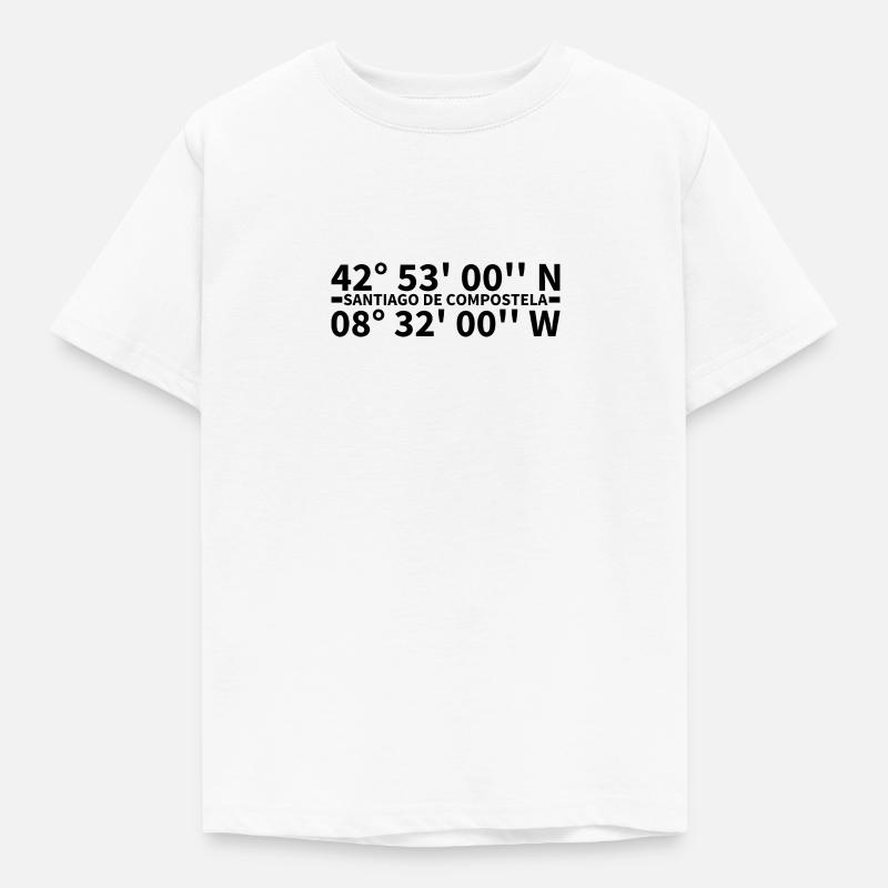 Coordonnées de Saint-Jacques-de-Compostelle - T-shirt Enfant - blanc