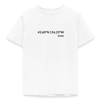 Coordonnées de Boise, Idaho, États-Unis - T-shirt Enfant - blanc - Devant - AI Model Kid Male (0cm)