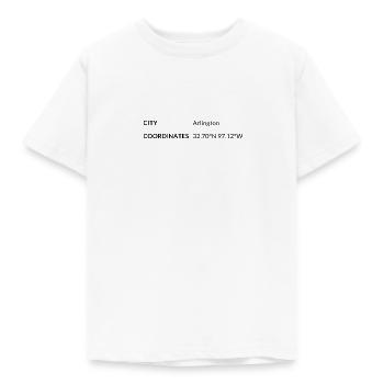 Arlington Texas USA Koordinaten - Kinder T-Shirt - Weiß - Vorne - AI Model Kid Male (0cm)