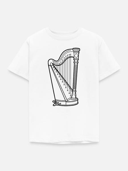 Harfe - Kinder T-Shirt - Weiß