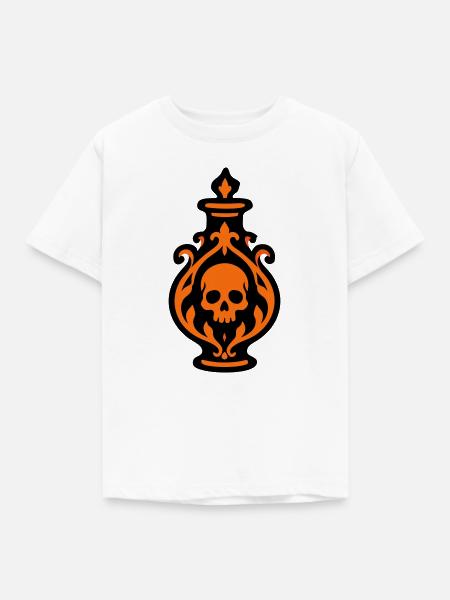 Totenkopf Giftflasche Grafik - Kinder T-Shirt - Weiß
