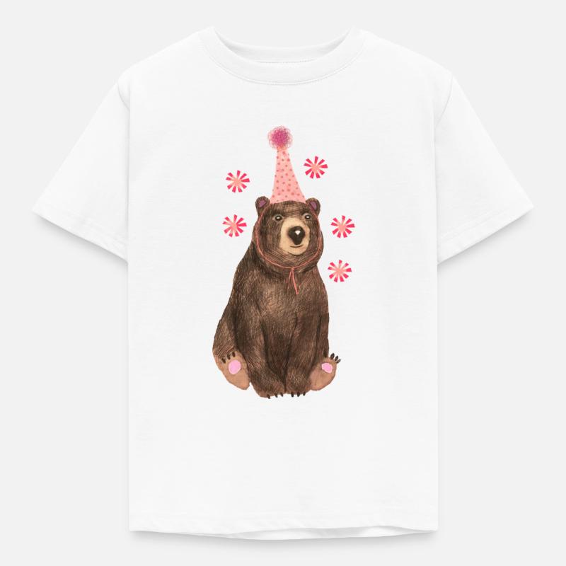 Zirkusbär mit Sternen - Kinder T-Shirt - Weiß