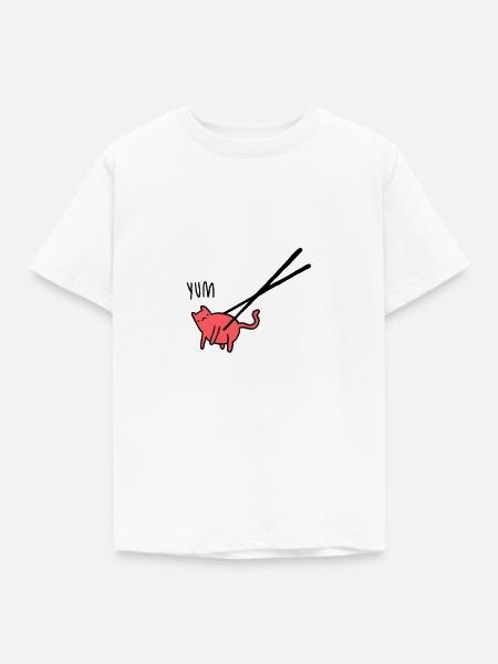 suchi cat - Kinder T-Shirt - Weiß