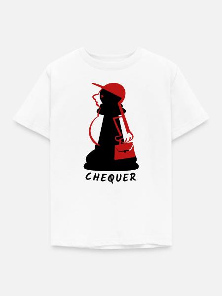 Chequer - Kinder T-Shirt - Weiß