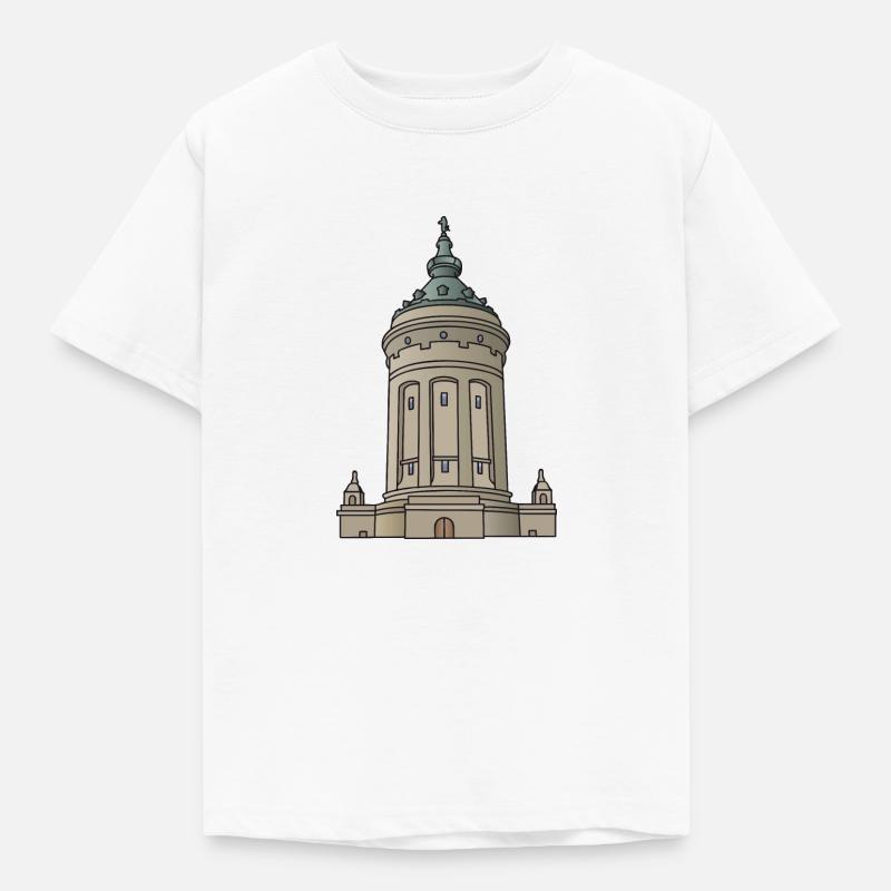 Wasserturm Mannheim c - Kinder T-Shirt - Weiß