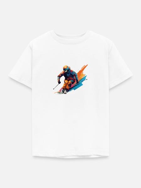 Skidesign - Kinder T-Shirt - Weiß