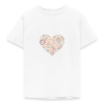 Kaffeebohnen Herz - Kinder T-Shirt - Weiß - Vorne - AI Model Kid Male (0cm)