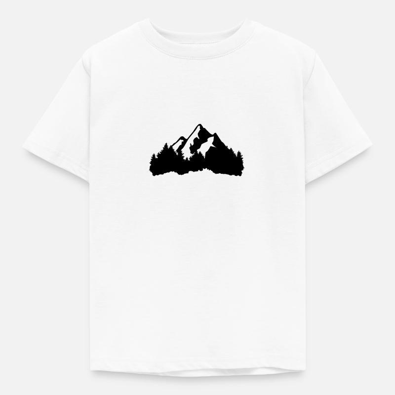 Berge und Wald - Kinder T-Shirt - Weiß