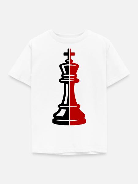 Schach König Figur - Kinder T-Shirt - Weiß