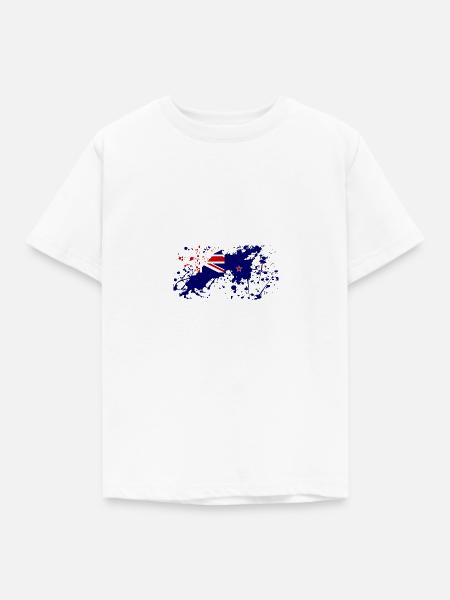 Neuseeland Flagge Klecks - Kinder T-Shirt - Weiß