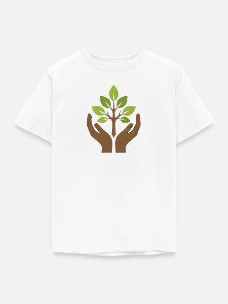 Hände halten Baum | Naturschutz Symbol - Kinder T-Shirt - Weiß