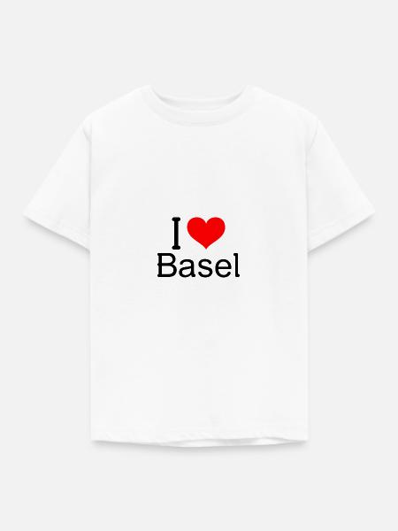 I Love Basel - Ich liebe Basel - Kinder T-Shirt - Weiß