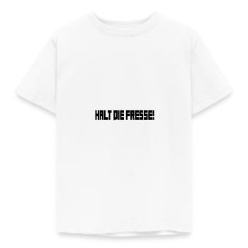 Halt die Fresse! - Kinder T-Shirt - Weiß - Vorne - AI Model Kid Male (0cm)