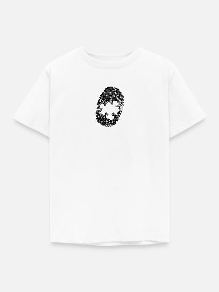 Fingerabdruck Puzzle - Kinder T-Shirt - Weiß