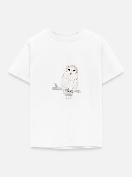 Schleiereule - Kinder T-Shirt - Weiß