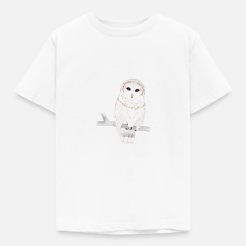 Schleiereule - Kinder T-Shirt - Weiß