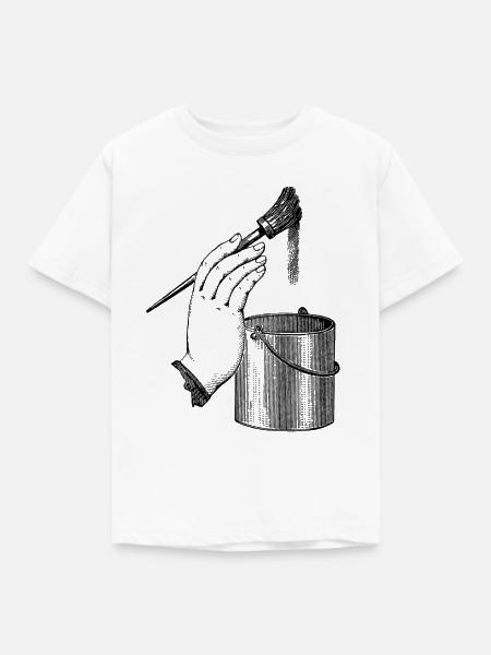 Hand mit Farbeimer - Kinder T-Shirt - Weiß