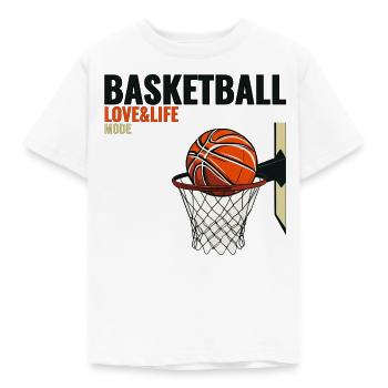 Basketball - Love, Life, Mode - Kids' T-Shirt - white - Front - AI Model Kid Male (0cm)