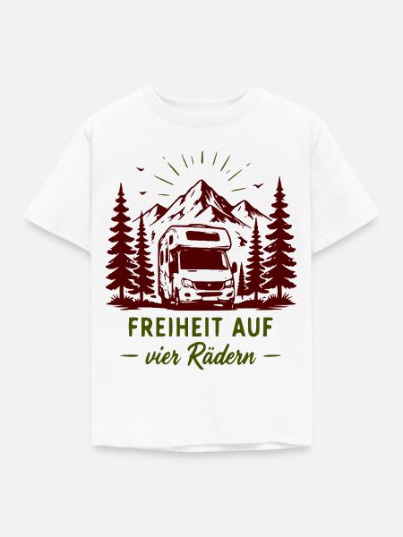 Freiheit auf vier Rädern Bergcamper - Kinder T-Shirt - Weiß