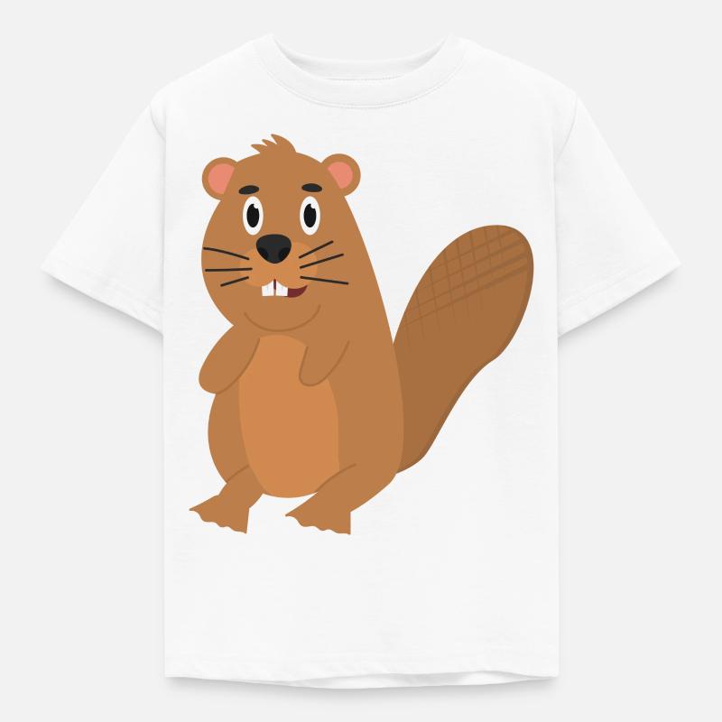 Biber - Kinder T-Shirt - Weiß