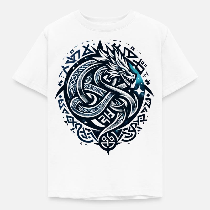 Majesté du dragon celtique - T-shirt Enfant - blanc