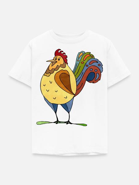 Hahn - Kinder T-Shirt - Weiß