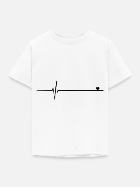 Herzschlag - Kinder T-Shirt - Weiß