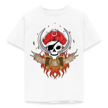 Pirate Skull - Kinder T-Shirt - Weiß - Vorne - AI Model Kid Male (0cm)