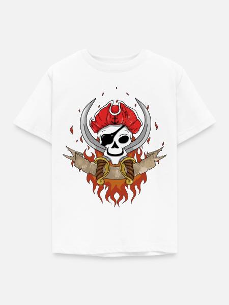 Pirate Skull - Kinder T-Shirt - Weiß